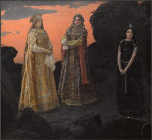 地下王国的三位女王，1879年。 作者 维克托·米哈伊洛维奇·瓦斯涅佐夫
