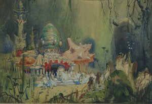 水下王国。 A. Dargomyzhsky的歌剧Rusalka的舞台设计，1884年 作者 维克托·米哈伊洛维奇·瓦斯涅佐夫