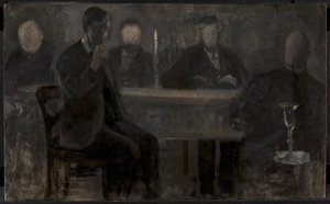 五幅肖像画。斯德哥尔摩 Thielska Galleriet 画廊的画作研究 作者 威廉·哈默修伊