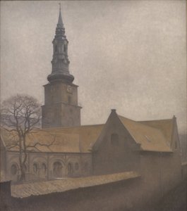 圣徒皮特里教堂，哥本哈根，1906年。 作者 威廉·哈默修伊