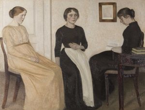 三名年轻女子，1888年。 作者 威廉·哈默修伊