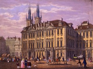 Goltz-Kinsky（Kinský）宫，布拉格，1847年（彩钢雕刻） 作者 Vincenc和Geissler，F。Morstadt