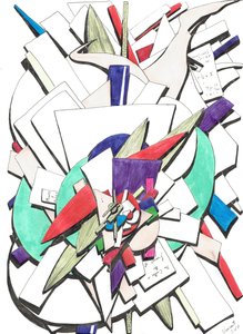 2017年上方，（纸上彩色墨水） 作者 文森特·亚历山大·布斯