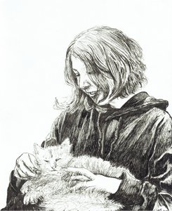 女孩和猫，2022 年 作者 文森特·亚历山大·布斯