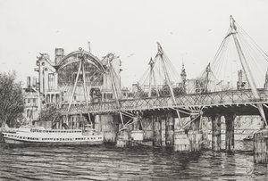 伦敦亨格福德桥，2006年，（纸上墨水） 作者 文森特·亚历山大·布斯