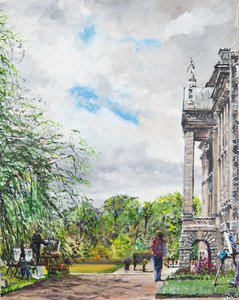 莱姆公园景观的房子和花园，2015年，（帆布板上的丙烯酸） 作者 文森特·亚历山大·布斯