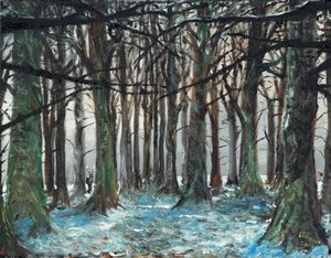 Stag and Runner莱姆公园，2016年，（油画布板） 作者 文森特·亚历山大·布斯