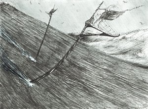 风暴造物主黑海，2017年，（墨水在纸上） 作者 文森特·亚历山大·布斯