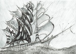 风暴造物主加勒比海，2017年，（纸上墨水） 作者 文森特·亚历山大·布斯