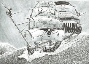 风暴创作者爱尔兰海，2017年，（纸上墨水） 作者 文森特·亚历山大·布斯