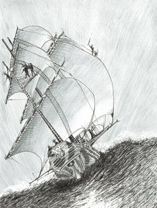 风暴创作者摩鹿加海，2017年，（纸上墨水） 作者 文森特·亚历山大·布斯