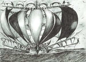 风暴创作者Pechora Sea，2017，（纸上墨水） 作者 文森特·亚历山大·布斯