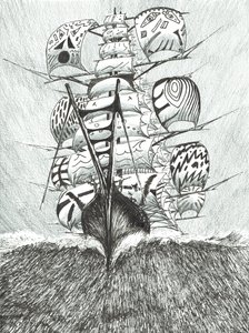风暴创作者罗斯海，2017年，（纸上墨水） 作者 文森特·亚历山大·布斯