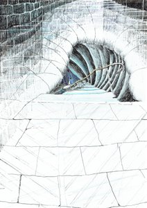 第45页，Findhorn森林中的城堡，2006年，（纸上墨水） 作者 文森特·亚历山大·布斯