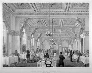 伦敦桥铁路总站酒店的咖啡室，伯蒙西，伦敦，1860年。               