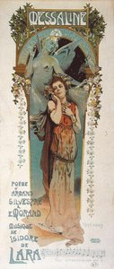 1898年在蒙特卡洛剧院演出的配乐诗《Messaline》的广告海报（彩色平印）。 作者 文森特·洛兰特·海尔布隆
