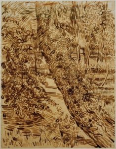 常春藤在疗养院的花园里的树 作者 文森特·梵高