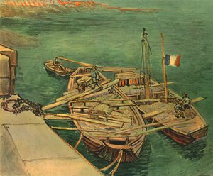 1947年8月，在罗纳河上航行的船只，1947年。 作者 文森特·梵高