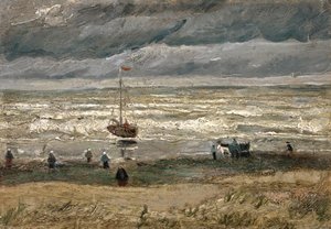 荷兰语: Zeegezicht bij Scheveningen 谢弗宁根的海景 作者 文森特·梵高