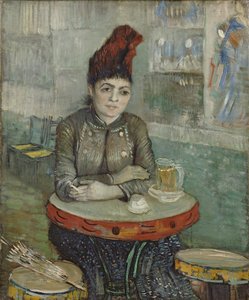 在咖啡厅。勒手鼓的阿戈斯蒂纳·塞格托里（Agostina Segatori），1887-1888年 作者 文森特·梵高