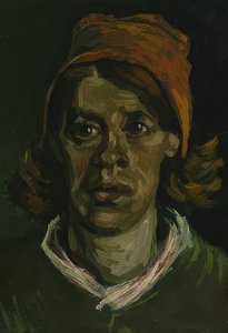 一个女人的头。嫩嫩，1885年4月 作者 文森特·梵高