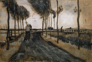 女人和孩子的风景；带女人和孩子的风景，1883年 作者 文森特·梵高