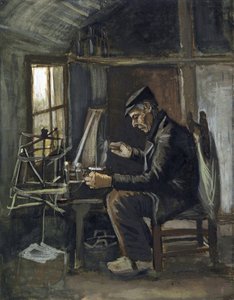 梵高、文森特、范 (1853-1890) 的《Man Winding Yarn》。 纸本水彩，尺寸：44.8x35.4 作者 文森特·梵高