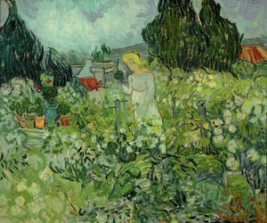 玛格丽特·加歇（Marguerite Gachet）在她的花园里 作者 文森特·梵高
