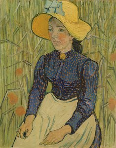 草帽的农民女孩，1890年