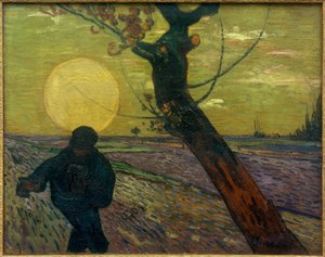 在日落时播种 作者 Vincent van Gogh
