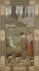 SaintGeneviève小时候在祷告中，1876年 作者 文森特·梵高