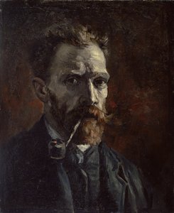 带烟斗的自画像，1886年 作者 文森特·梵高