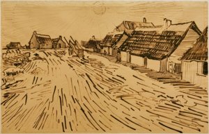 Les Saintes-Maries-de-la-Mer的阳光普照的房屋 作者 文森特·梵高