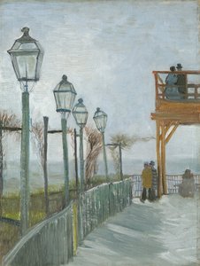 1887年初，蒙马特红磨坊（Moulin de Blute-Fin）的露台和观景台 作者 文森特·梵高