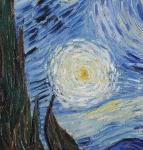 1889年6月的繁星之夜（布面油画）（详细信息702746） 作者 文森特·梵高