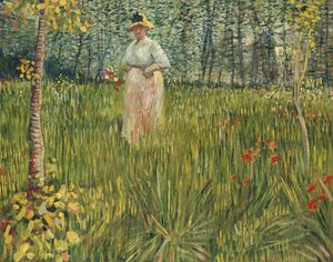 花园里的女人，1887年 作者 文森特·梵高