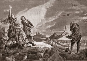 西班牙独立战争（1808-1814）。 5 月 3 日在马德里 La Moncloa 举行的葬礼 作者 文森特·冈萨雷斯·帕玛洛里（Vincente Gonzalez Palmaroli）