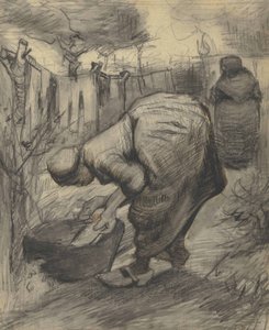 农民在池塘里的女人（1885年） 作者 文森特·梵高