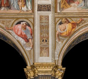 中央大殿，第二和第三跨度北侧，Vincenzo Campi 1573，有先知的半身像