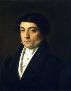 约阿基诺·罗西尼 (1792-1868) 年轻的肖像 - 文森佐·卡穆奇尼 (Vincenzo Camuccini) (1771-1844)，大约 1830 年。布面油画。 尺寸 46； 5 x 37 厘米。 米兰斯卡拉剧院博物馆 (Musee du Theater de la Scala)