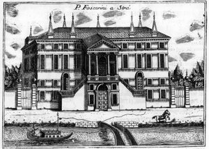 威尼斯附近的宫殿（Palazzo）Foscarini a Stra。在Vincenzo Coronelli（1650-1718）的《威尼斯的奇异性》中。