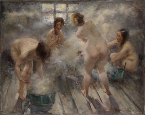 在俄罗斯的班亚，1916年 作者 维塔利·加夫里洛维奇·季霍夫