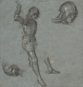 穿着盔甲的坐着的青年研究，约1505年。 作者 维托雷·卡尔帕乔