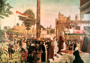 圣厄休拉传奇：夫和圣厄休拉葬礼，1493年 作者 维托雷·卡尔帕乔