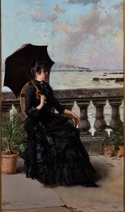 在马斯卡尼露台上 作者 维托里奥·马特奥·科科斯（Vittorio Matteo Corcos）