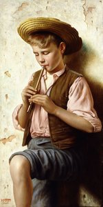 一个长笛的小男孩 作者 维托里奥·里尼亚诺