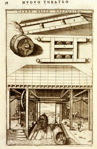 用于在陆地和水之间移动货物的马驱动液压滑轮机构，1607