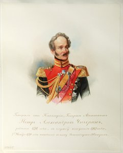 Pyotr Alexandrovich Chicherin 将军肖像（选自帝国骑兵卫队相册） - Hau (Gau), Vladimir Ivanovich (1816-1895) - 1846-1849 - 纸上水彩画 - 俄罗斯文学研究所 IRLI（普希金故居），圣彼得堡