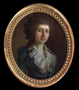 作家瓦西里-V.卡普尼斯特（1757 或 1758-1823）（作家瓦西里-V-卡普尼斯特肖像）。Vladimir Lukich Borovikovsky (ou Borovikovski) (1757-1825) 的画像。纸上油彩 作者 弗拉基米尔·卢基希·波罗维科夫斯基