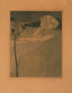 阳台上的沉思，1899-1900年。 作者 Vojtech Preissig